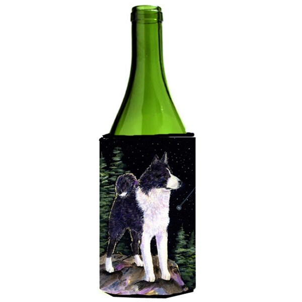 Carolines Treasures Starry Night Karelian Bear Dog Wine bottle sleeve Hugger - 24 oz. - SS8483LITERK