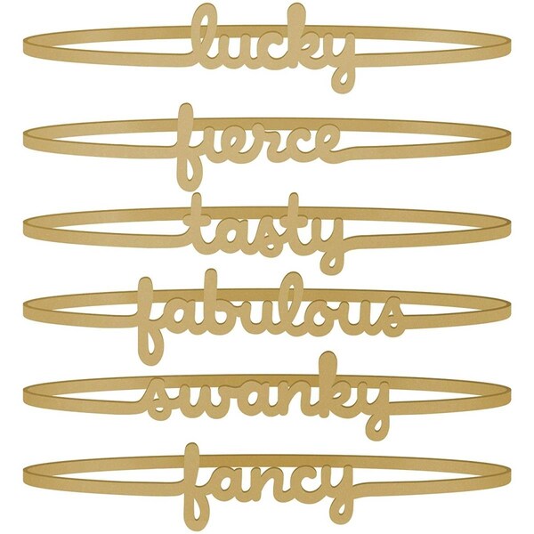 Lifetime Wine Glass Bands, Gold - Set of 6 - 260299