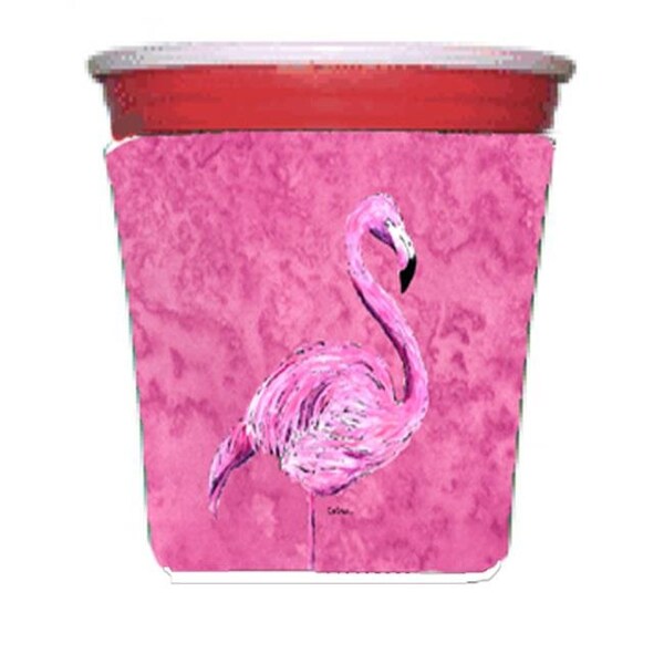 Carolines Treasures Carolines Treasures 8875RSC Flamingo On Pink Red Solo Cup bottle sleeve Hugger - 16 To 22 oz. - 8875RSC