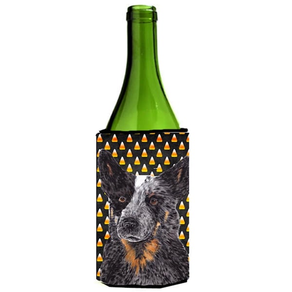 Carolines Treasures Australian Cattle Dog Candy Corn Halloween Wine Bottle  Hugger - 24 oz. - SC9190LITERK