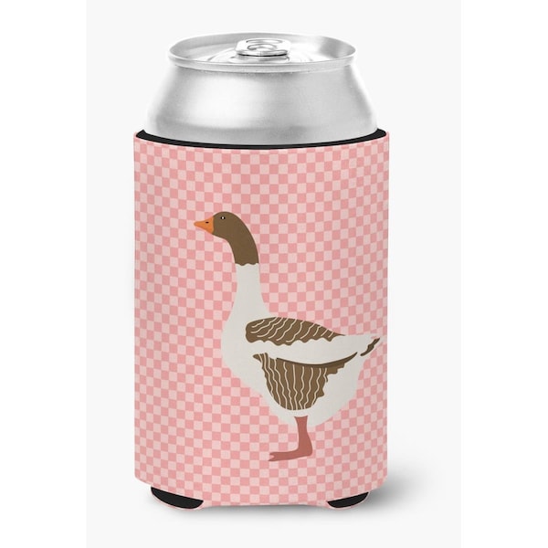 Carolines Treasures Pomeranian Rogener Goose Pink Check Can or Bottle Hugger - BB7903CC