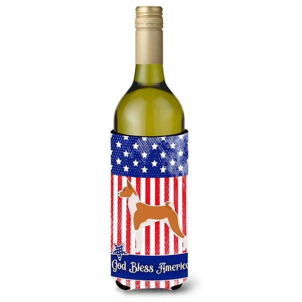 Carolines Treasures USA Patriotic Basenji Wine Bottle Beverge Insulator Hugger - BB3374LITERK