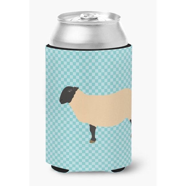Carolines Treasures Suffolk Sheep Blue Check Can or Bottle Hugger - BB8146CC