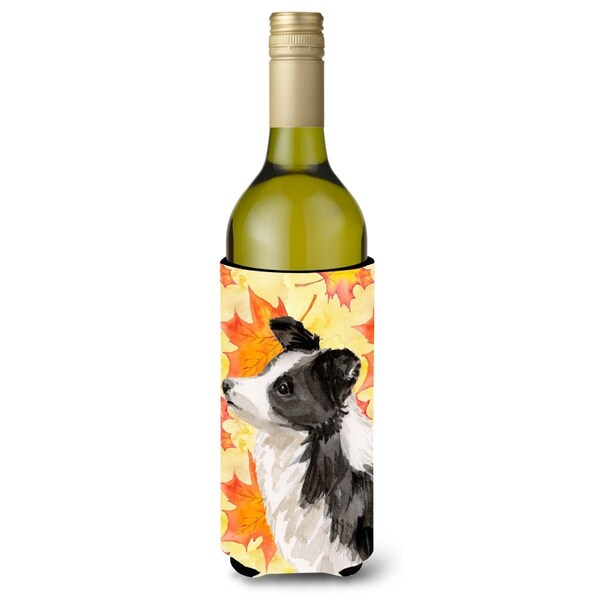 Carolines Treasures Border Collie Fall Wine Bottle Beverge Insulator Hugger - BB9513LITERK