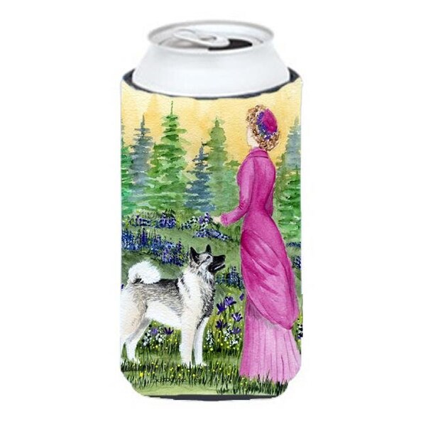 Carolines Treasures Carolines Treasures SS8154TBC Lady With Her Norwegian Elkhound Tall Boy bottle sleeve Hugger - 22 To 24 oz. - SS8154TBC