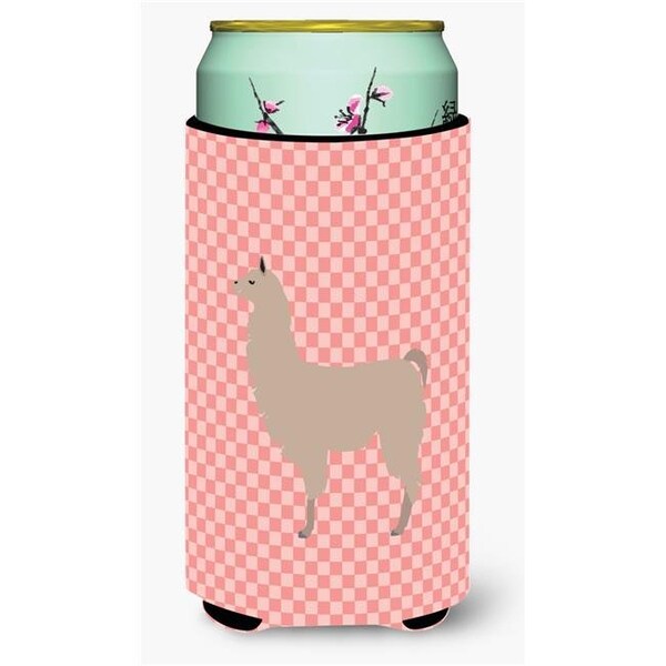 Carolines Treasures Carolines Treasures BB7916TBC Llama Pink Check Tall Boy Beverage Insulator Hugger - BB7916TBC