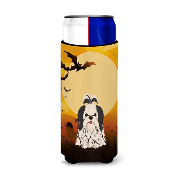 Carolines Treasures Halloween Shih Tzu Black and White Michelob Ultra Hugger for Slim Cans - BB4354MUK