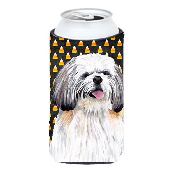 Carolines Treasures Shih Tzu Candy Corn Halloween Portrait Tall Boy  Hugger - SC9164TBC