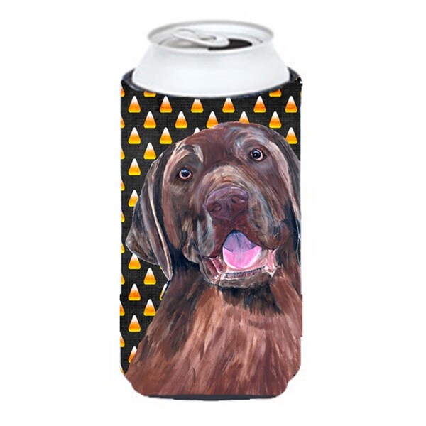 Carolines Treasures Labrador Chocolate Candy Corn Halloween Portrait Tall Boy  Hugger - SC9157TBC