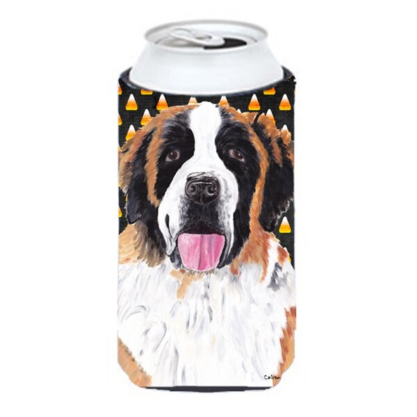 Carolines Treasures Saint Bernard Candy Corn Halloween Portrait Tall Boy  Hugger - SC9165TBC