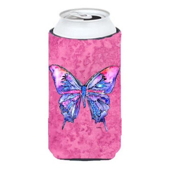 Carolines Treasures Carolines Treasures 8859TBC Butterfly On Pink Tall Boy bottle sleeve Hugger - 22 To 24 oz. - 8859TBC