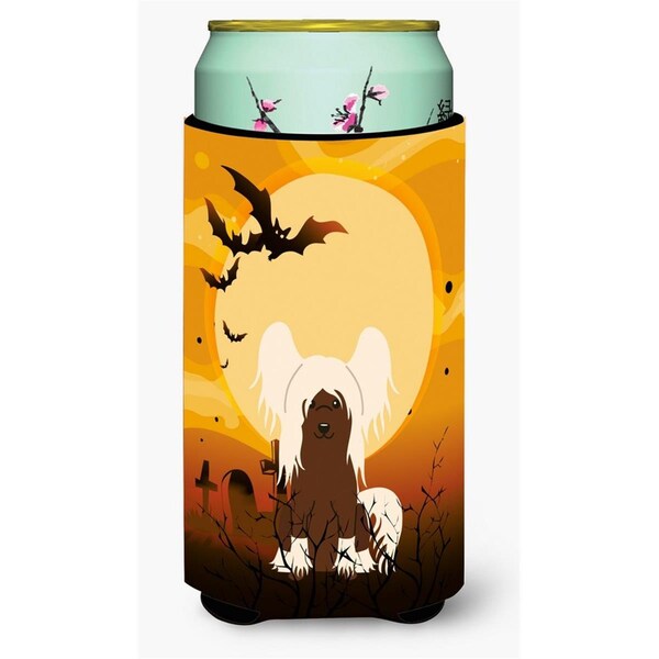 Carolines Treasures Halloween Chinese Crested Cream Tall Boy Beverage Insulator Hugger - BB4379TBC