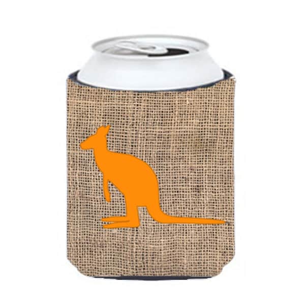 Carolines Treasures Kangaroo Burlap And Orange Can Or Bottle  Hugger - BB1008-BL-OR-CC