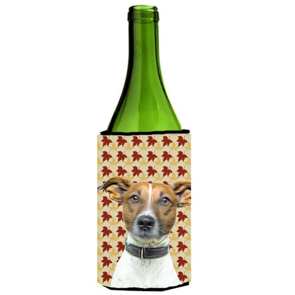 Carolines Treasures Fall Leaves Jack Russell Terrier Wine bottle sleeve Hugger - KJ1204LITERK