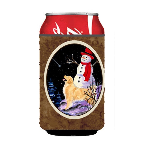 Carolines Treasures Golden Retriever With Snowman In Red Hat Can Or bottle sleeve Hugger - 12 oz. - SS8579CC
