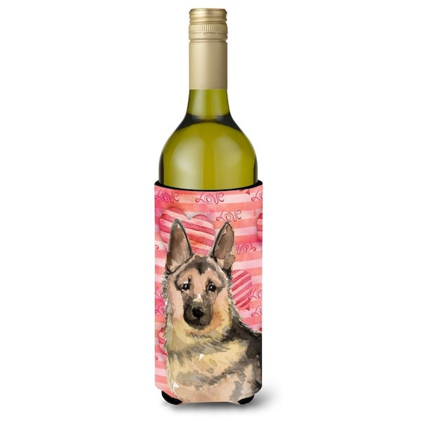 Carolines Treasures German Shepherd Love Wine Bottle Beverge Insulator Hugger - BB9488LITERK