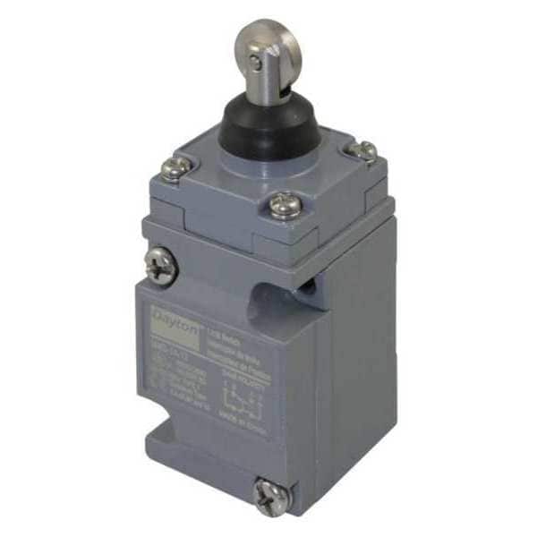 Interruptor de límite Dayton Heavy Duty, Pulsador, Rodillo, SPDT, 10A @ 600V AC, Ubicación del actuador: Superior - 11X447