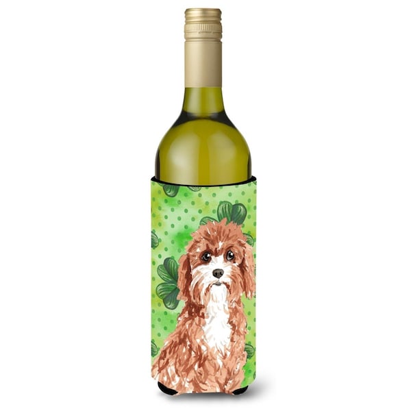 Carolines Treasures Shamrocks Cavapoo Wine Bottle Beverge Insulator Hugger - CK1807LITERK