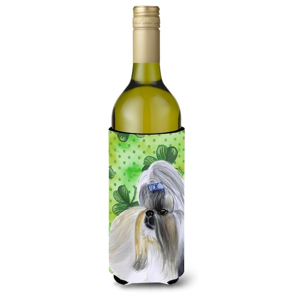 Carolines Treasures Shih Tzu St. Patricks Wine Bottle Beverge Insulator Hugger - BB9840LITERK