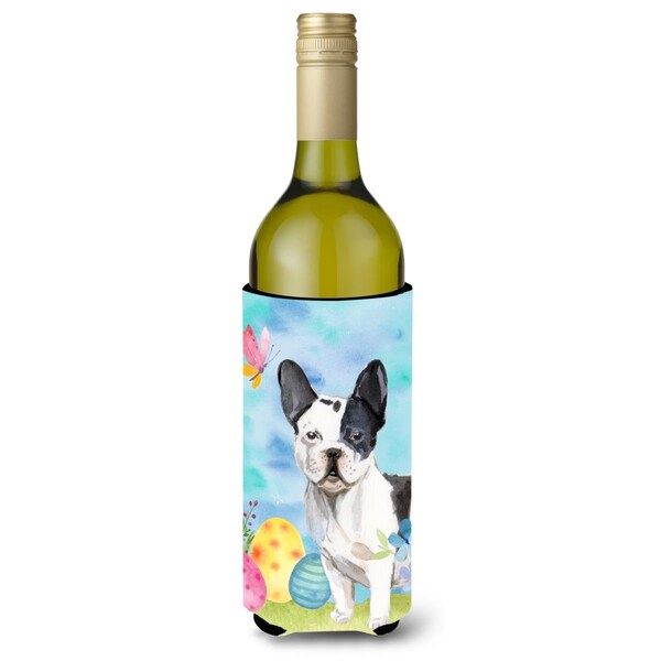 Carolines Treasures Black White French Bulldog Easter Wine Bottle Beverge Insulator Hugger - BB9617LITERK