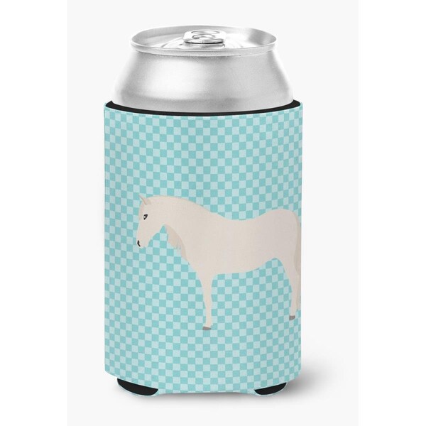 Carolines Treasures Paso Fino Horse Blue Check Can or Bottle Hugger - BB8079CC