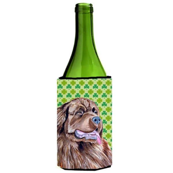 Carolines Treasures Newfoundland St. Patricks Day Shamrock Portrait Wine bottle sleeve Hugger - LH9174LITERK