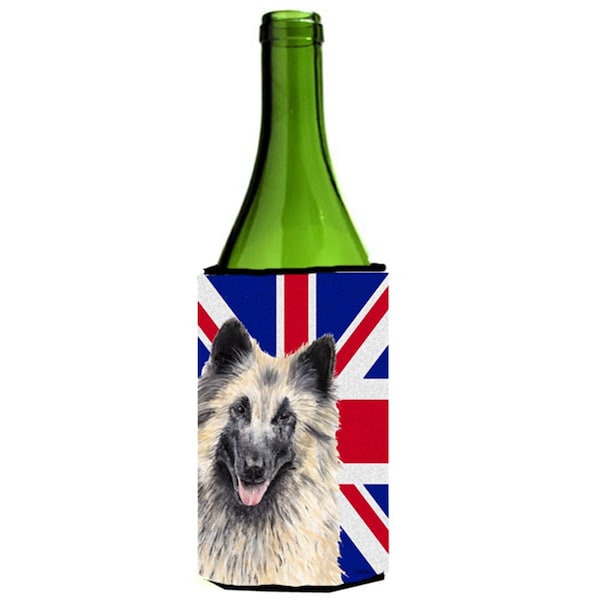 Carolines Treasures Belgian Tervuren With English Union Jack British Flag Wine bottle sleeve Hugger - 24 Oz. - SC9849LITERK