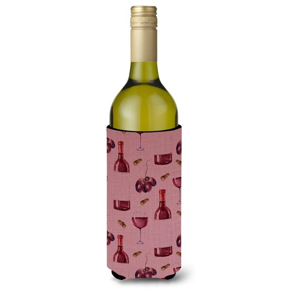 Carolines Treasures Red Wine on Linen Wine Bottle Beverge Insulator Hugger - BB5195LITERK