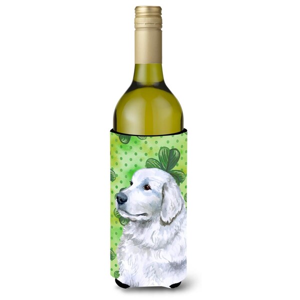 Carolines Treasures Maremma Sheepdog St. Patricks Wine Bottle Beverge Insulator Hugger - BB9849LITERK