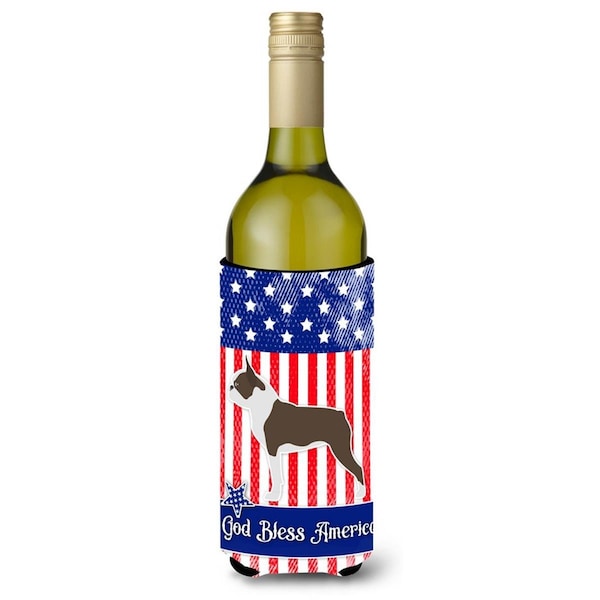 Carolines Treasures USA Patriotic Boston Terrier Wine Bottle Beverge Insulator Hugger - BB3344LITERK