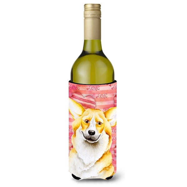 Carolines Treasures Corgi Love Wine Bottle Beverge Insulator Hugger - CK1390LITERK