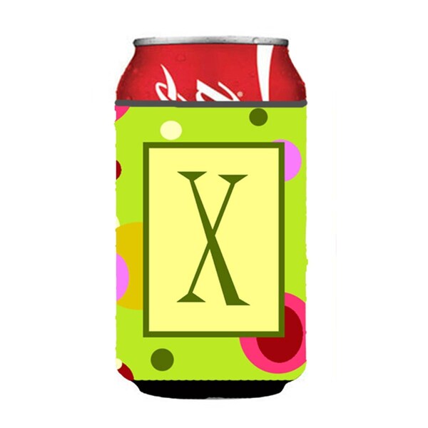 Carolines Treasures Letter X Initial Monogram - Green Can or Bottle  Hugger - CJ1010-XCC