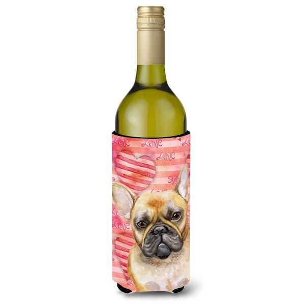 Carolines Treasures French Bulldog Love Wine Bottle Beverge Insulator Hugger - BB9775LITERK