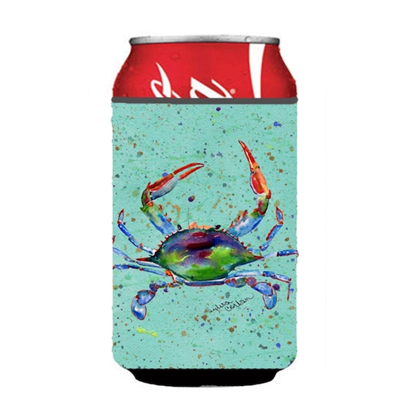 Carolines Treasures Crab On Teal Can Or Bottle  Hugger - 8462CC