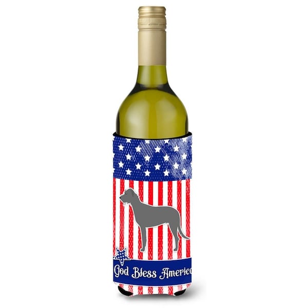 Carolines Treasures USA Patriotic Irish Wolfhound Wine Bottle Beverge Insulator Hugger - BB3303LITERK
