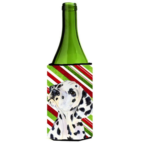 Carolines Treasures Dalmatian Candy Cane Holiday Christmas Wine Bottle  Hugger - 24 oz. - SS4561LITERK