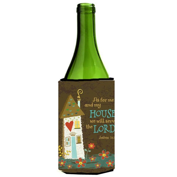 Carolines Treasures As for Me & My House Wine Bottle Can cooler Hugger - VHA3005LITERK