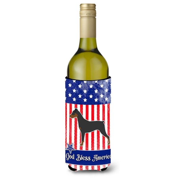 Carolines Treasures USA Patriotic German Pinscher Wine Bottle Beverge Insulator Hugger - BB3313LITERK