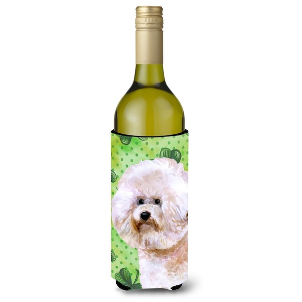 Carolines Treasures Bichon Frise No.2 St. Patricks Wine Bottle Beverge Insulator Hugger - BB9879LITERK