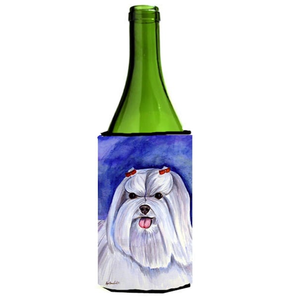 Carolines Treasures Maltese Wine bottle sleeve Hugger - 24 oz. - 7108LITERK