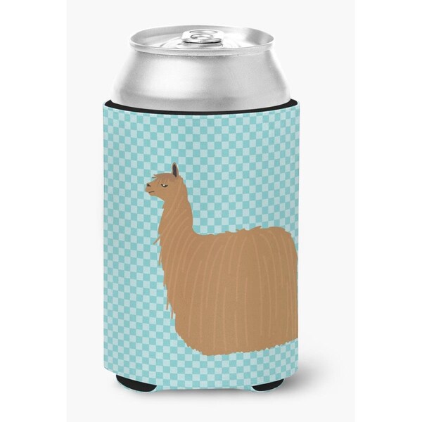 Carolines Treasures Alpaca Suri Blue Check Can or Bottle Hugger - BB8094CC
