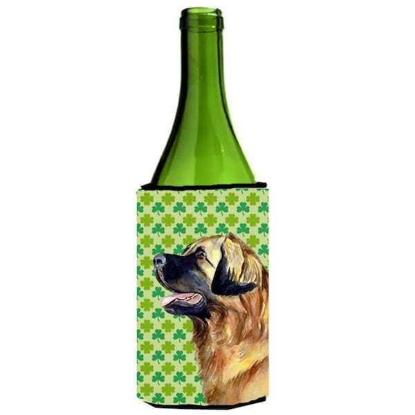 Carolines Treasures Leonberger St. Patricks Day Shamrock Portrait Wine bottle sleeve Hugger 24 oz. - LH9213LITERK