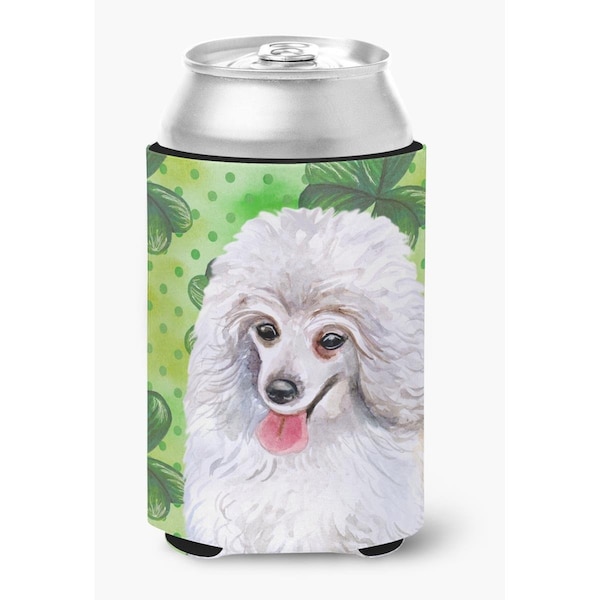 Carolines Treasures Medium White Poodle St.Patricks Can or Bottle Hugger - BB9857CC