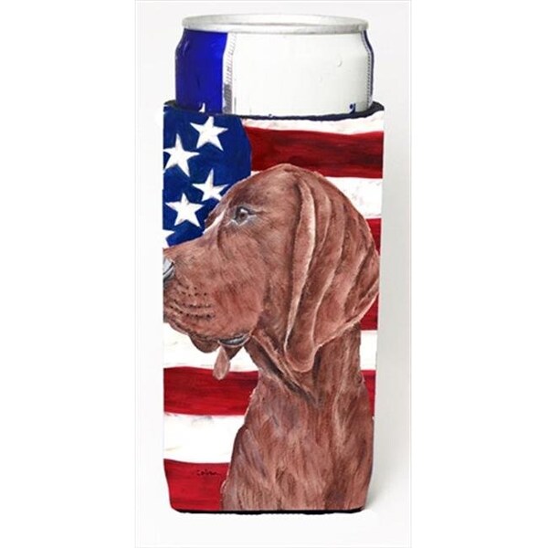 Carolines Treasures Carolines Treasures SC9635MUK Redbone Coonhound With American Flag Usa Michelob Ultra bottle sleeves Slim Cans  12 Oz. - SC9635MUK