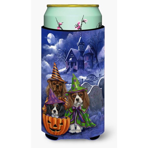 Carolines Treasures 22-24 oz Cavalier Spaniel Halloween House Tall Boy Hugger - PPP3064TBC