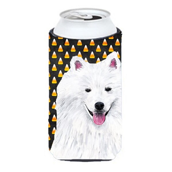 Carolines Treasures American Eskimo Candy Corn Halloween Portrait Tall Boy  Hugger - SC9168TBC