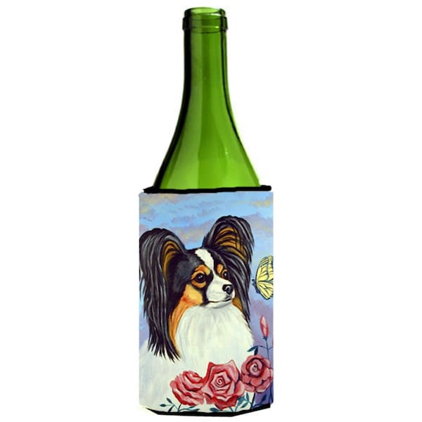 Carolines Treasures Papillon Yellow Butterfly Wine bottle sleeve Hugger - 7036LITERK
