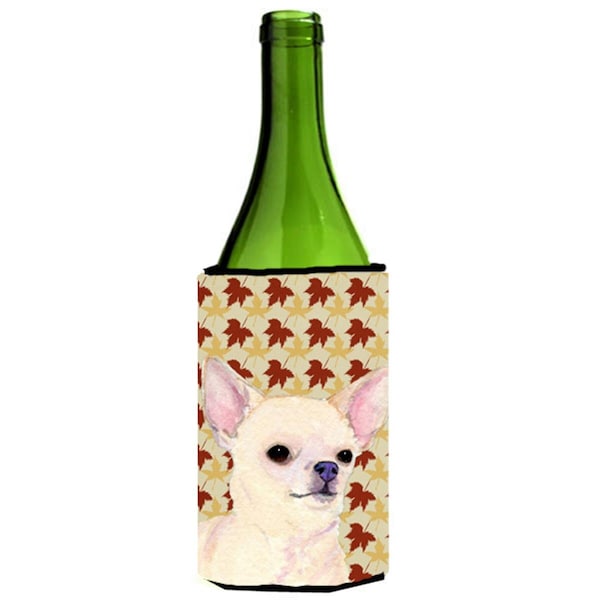 Carolines Treasures Chihuahua Fall Leaves Portrait Wine bottle sleeve Hugger - SS4384LITERK
