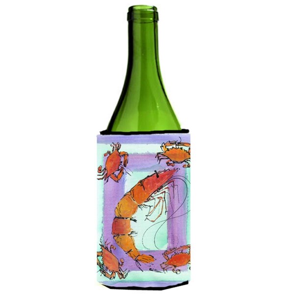 Carolines Treasures Shrimp And Crab Wine bottle sleeve Hugger - 24 Oz. - 8037LITERK