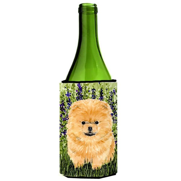Carolines Treasures Pomeranian Wine bottle sleeve Hugger - 24 Oz. - SS8746LITERK